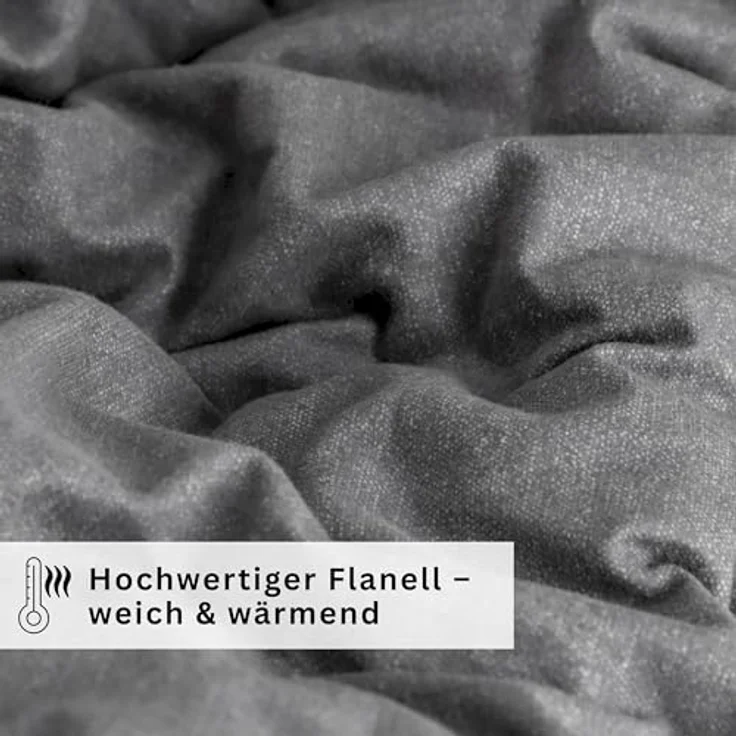 Esprit Bettwäsche FLANELL Winter Bettwäsche, Baumwolle, 1 teilig, 135 x 200 cm in Grau – Bild 8