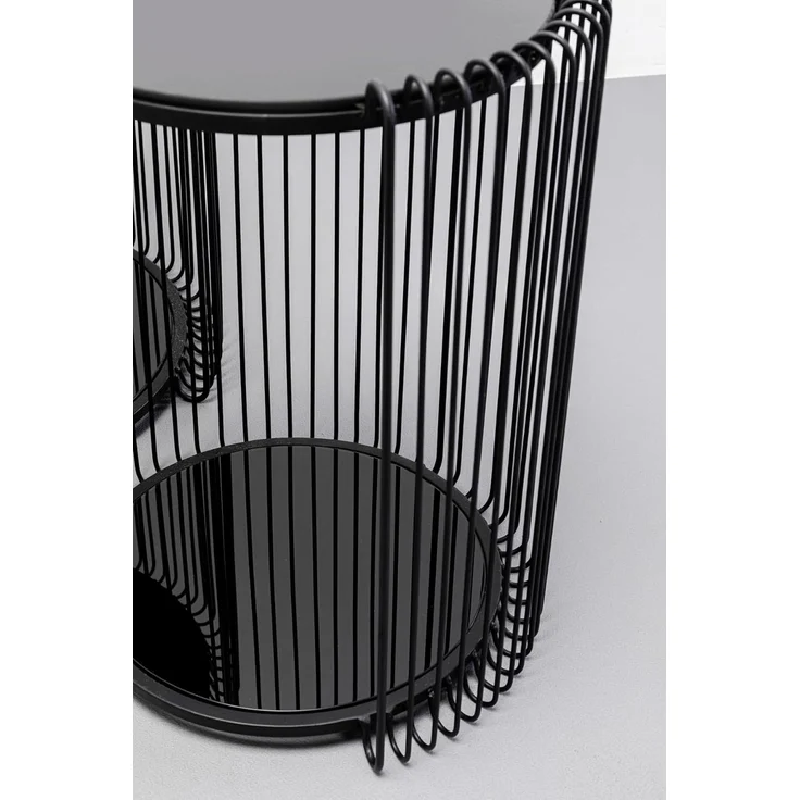 KARE Design Beistelltisch Wire Double Schwarz 2er Set Modern Stahl Glas Geschenkidee Sofa Runder Nachttisch Raumdekor Wohnkultur Wohnzimmer Büro 46 x 45 x 45 cm 43 x 33 x 33 cm (H/B/T) – Bild 7