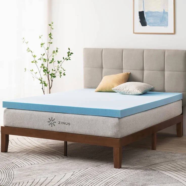 Zinus Matratzenschoner 80 x 190 cm – Höhe 7,6 cm – Matratze aus Memory-Schaum mit kühlendem Gel – Matratzenauflage – Oeko-TEX Zertifiziert – Bild 12