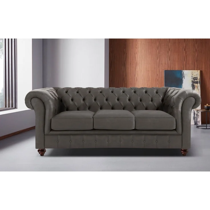 Home affaire Chesterfield-Sofa Chesterfield 3-Sitzer B/T/H: 198/89/74 cm, mit hochwertiger Knopfheftung, auch in Leder – Bild 3