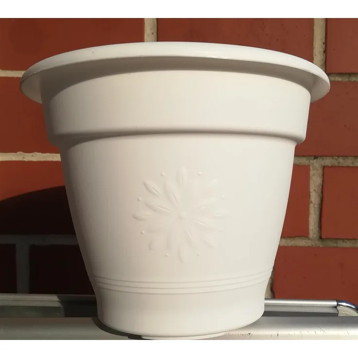 alpfa 862181 Blumenkübel Sydney mit Dekor 38 x 29 cm - weiß