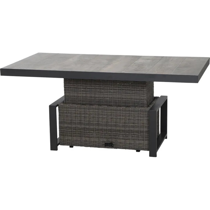 Siena Garden Corido Loungetisch 160 x 90 cm Gardino®-Geflecht charcoal grey Keramik