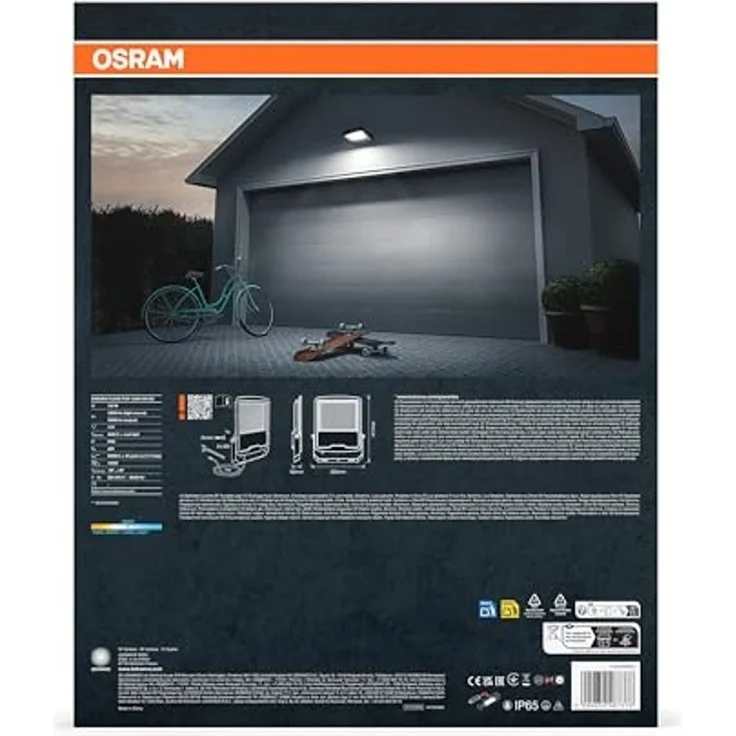Osram ENDURA FLOOD PC 150W LED-Fluter, 4000K kaltweiß, 18000 Lumen, IP65 Flutlicht für Großflächen, 120 lm/W, Aluminium recycelt, Grau – Bild 4