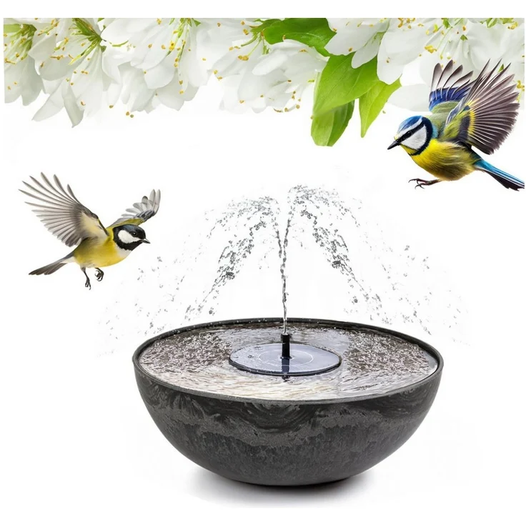 matches21 HOME & HOBBY Blumentopf Pflanzschale für draussen Dekoschale rund schwarz marmoriert 25 cm (1 St), Blumen-Schale als wetterfeste Friedhof-Schale Grab-Schmuck Grabschale – Bild 4