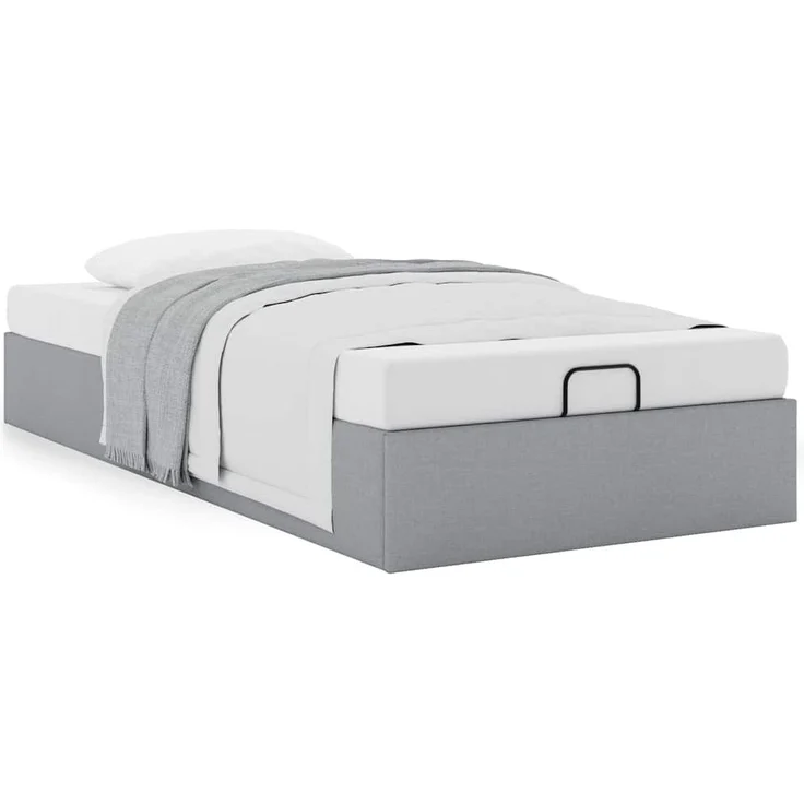 vidaXL Ottoman-Bett ohne Matratze Hellgrau 80x200 cm Stoff 3310833 – Bild 2