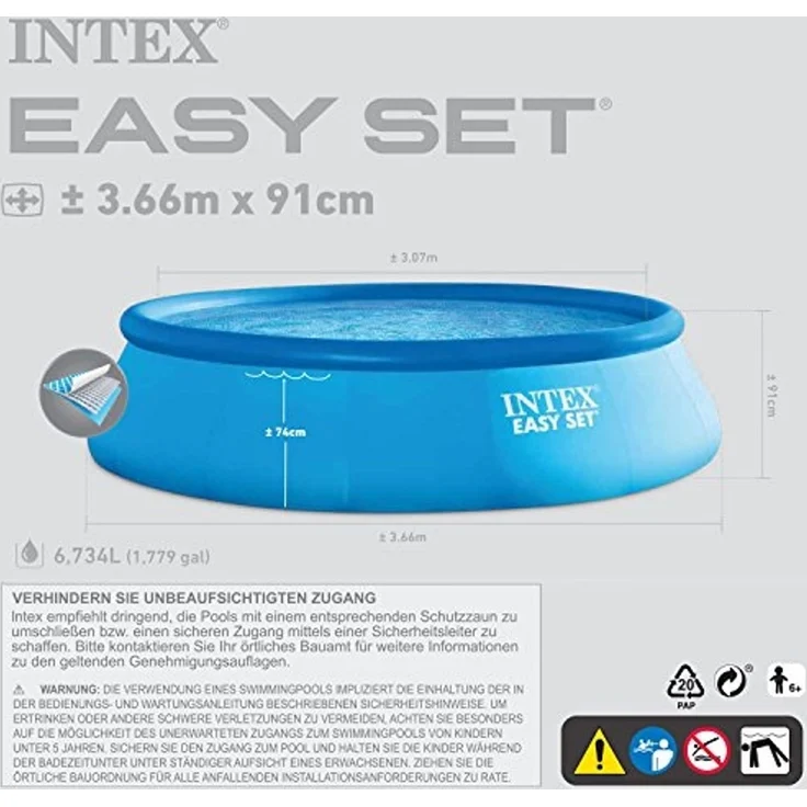 Intex Easy Pool 366 x 91 cm | Rundpool ohne Zubehör – Bild 4