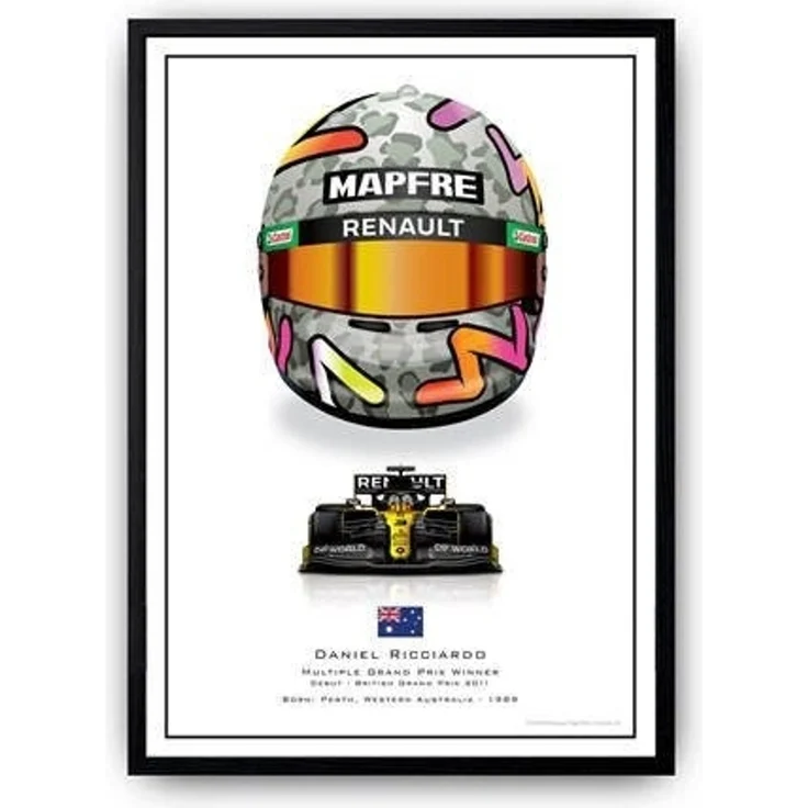 Poster Formel 1 Helme Rennfahrer Unterschriften · Deko Print ohne Rahmen - D / 40x60 cm – Bild 7
