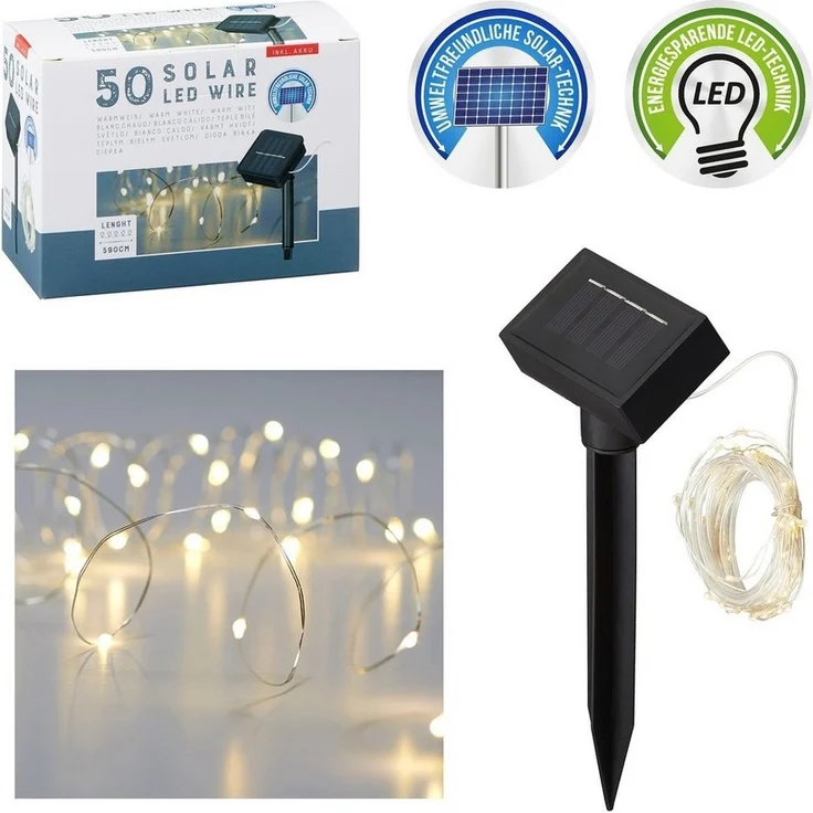 CEPEWA LED-Lichterkette 1x SOLAR LED-Lichterkette, 50x LED, 5.90m – Bild 3