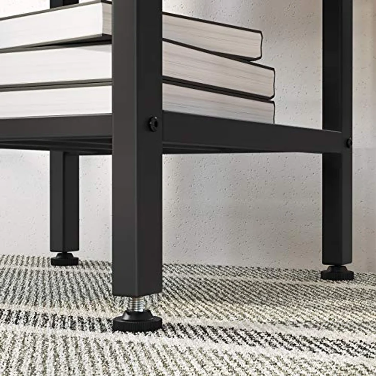 Vasagle Bartisch, 110 x 40 x 90 cm, mit Halterungen für Weingläser und Flaschen, Vintagebraun/Schwarz LBT013B01 – Bild 7