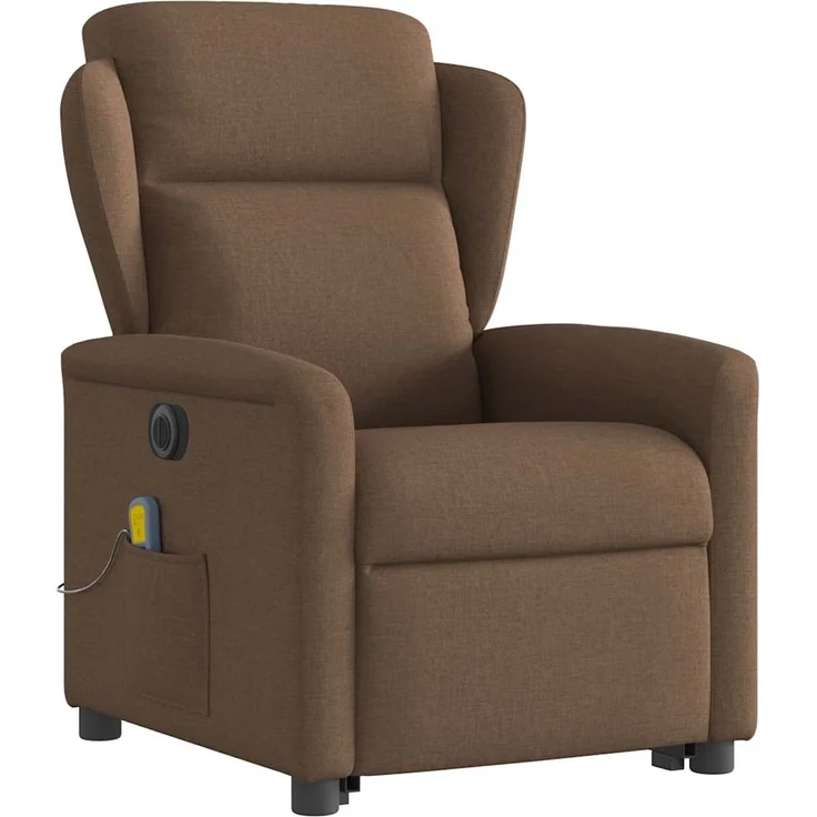 vidaXL Elektrischer Massagesessel mit Aufstehhilfe Braun Stoff 3303168 – Bild 3