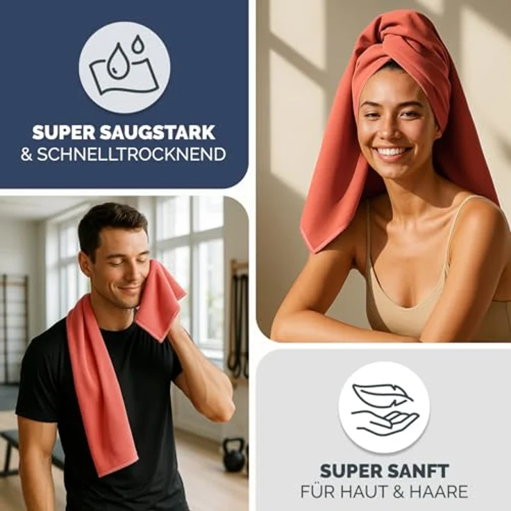 Blumtal Sporthandtuch Mikrofaser Handtuch - kompakte Mikrofaser Handtücher, Mikrofaser (inkl. Transporttasche, einzeln oder als Set verfügbar, 1-St), ultra leicht & schnelltrocknend, Reisehandtuch, Strandhandtuch – Bild 4
