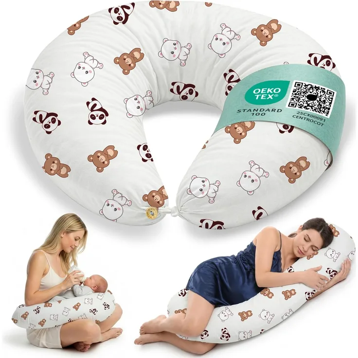 Stillkissen Schwangerschaftskissen XXL 200x70cm Lagerungskissen für Baby/Erwachsene Kissen für Schwangere Seitenschläferkissen mit Bezug aus Baumwolle Ergonomisch & Multifunktional 100% Waschbar