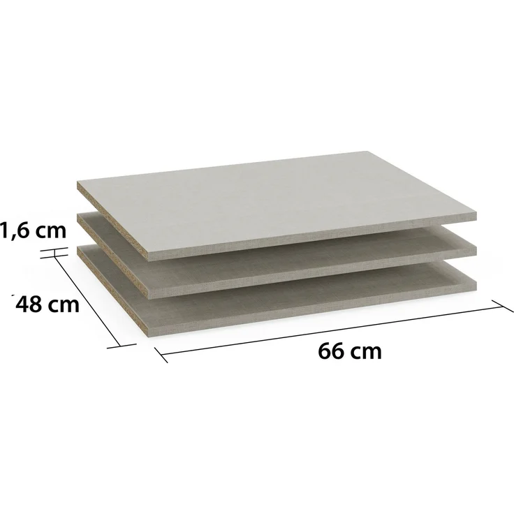 rauch Zubehör, Einlegeböden 3er-Set, für Schwebetürenschränke von rauch mit einer Elementbreite von 67,5 cm und einer Schranktiefe von 62 cm – Bild 2