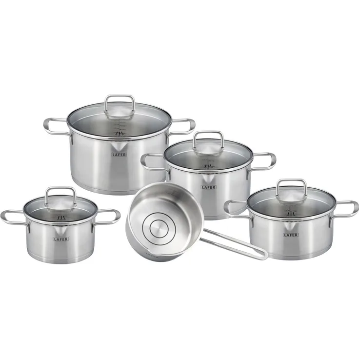 Elo 'LAFER' Topfset 5-tlg, Edelstahl edelstahl, 32.5 x 29.5 x 49 cm, für alle Herdarten