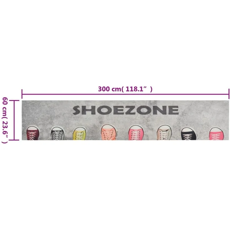 vidaXL Küchenteppich Waschbar Shoezone 60x300 cm Samt 136563 – Bild 4
