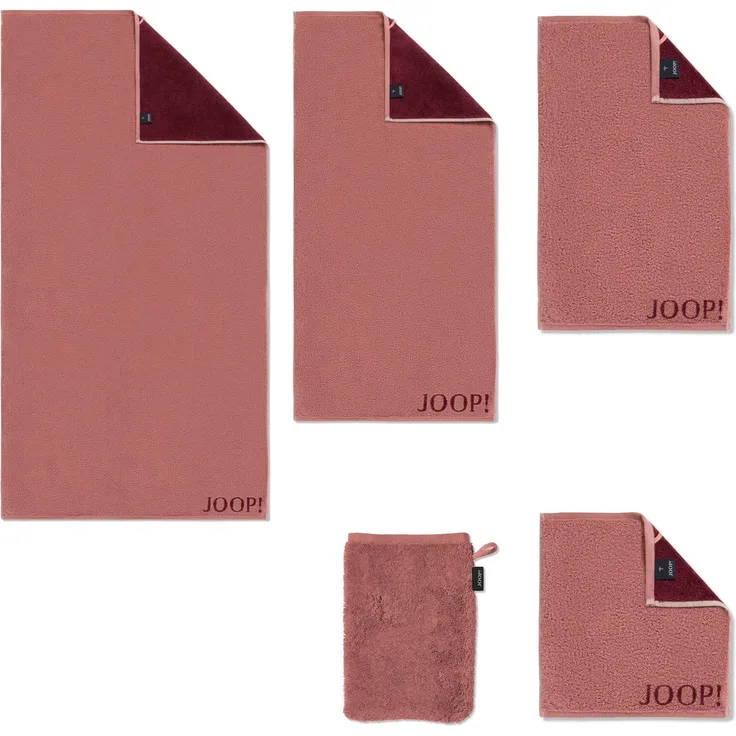 JOOP! Handtücher Classic Doubleface Rouge 1600 29, Waschhandschuh 16x22 cm