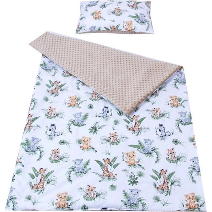 Kinderdecke BABYLUX Kuscheldecke 100 x 150 cm Babydecke Kinderdecke MINKY XXL, BabyLux, 124. Africa_Tiere mit Kissen – Bild 3