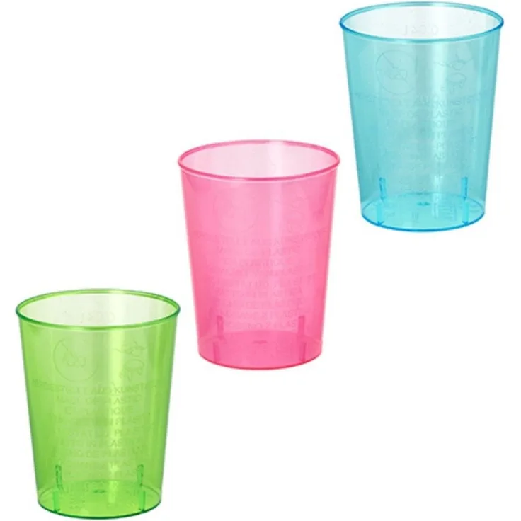 40 Gläser für Schnaps, PS 4 cl Ø 4,2 cm · 5,2 cm farbig sortiert