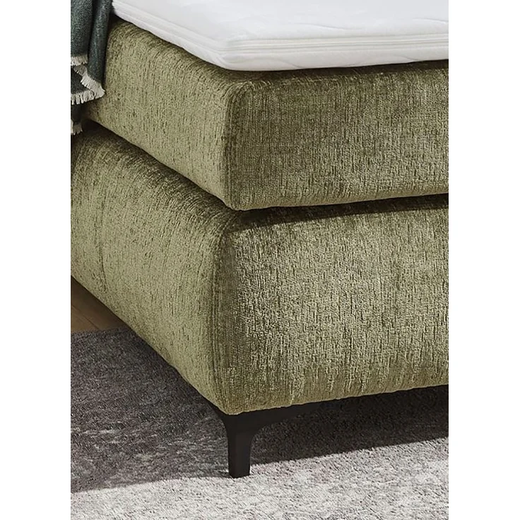 Jockenhöfer 'Beatrice' Boxspringbett, 180x200 cm, Chenille Hellgrün – Bild 1