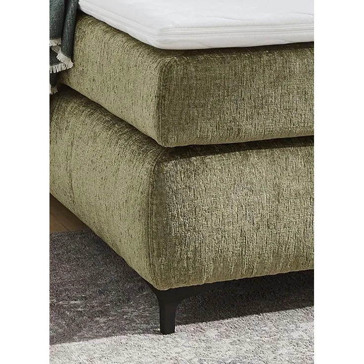 Jockenhöfer 'Beatrice' Boxspringbett, 180x200 cm, Chenille Hellgrün