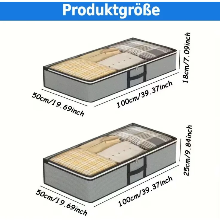 Diwzbyn Aufbewahrungsbox Bettdecken-Aufbewahrungstasche, staubdichte Aufbewahrungsbox, Aufbewahrungsbox aus Vliesstoff, Unterbett-Aufbewahrungstasche – Bild 3