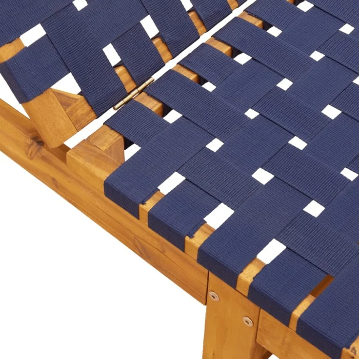 vidaXL Sonnenliege Dunkelblau Massivholz Akazie und Stoff 366509 – Bild 3