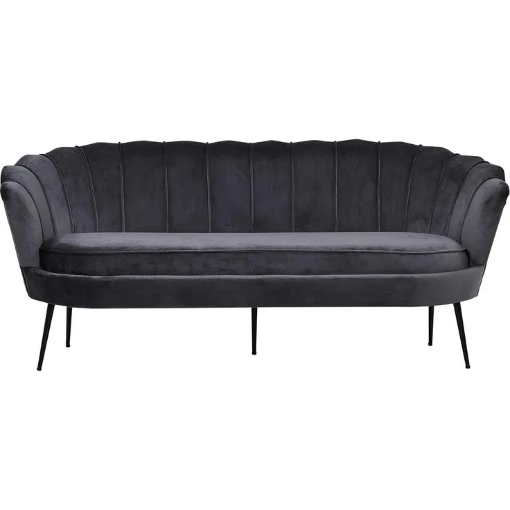 Livetastic 2-Sitzer-Sofa, Schwarz und Dunkelgrau, Metall und Textil, 180x78.5x78 cm für das Wohnzimmer