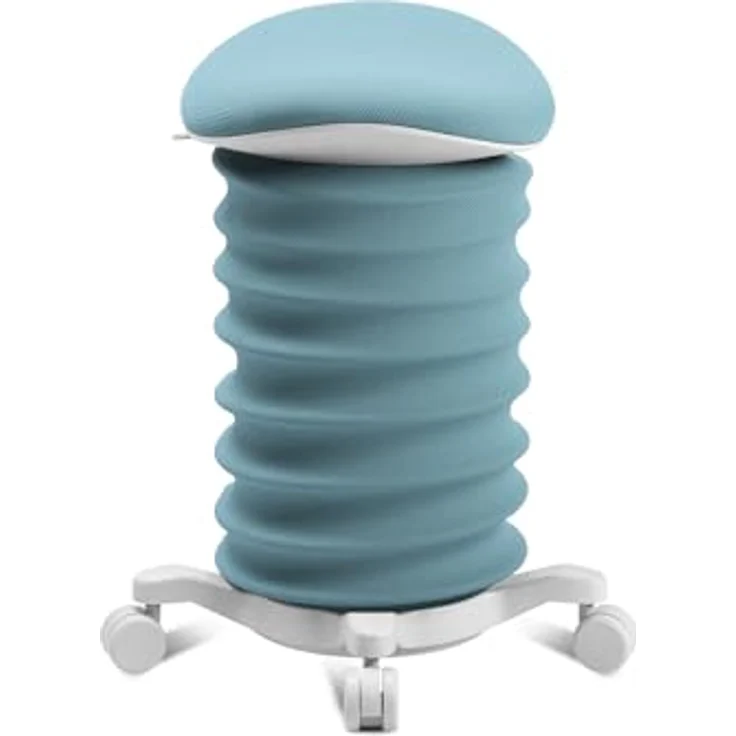 TOPSTAR Sitness 4D mit Rollen - AGR-Zertifiziert Dynamischer Sitzhocker Papyrus - softblau Stoff HI6, ergonomischer Bürohocker - höhenverstellbar - stärkt den Rücken - entlastet die Bandscheiben – Bild 3
