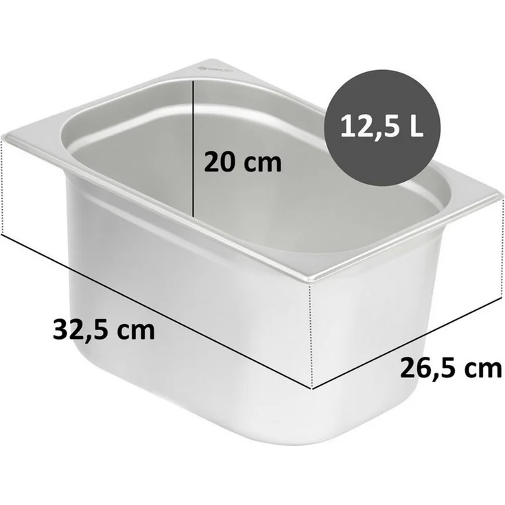 Mahlzeit Thermobehälter GN Behälter 1/2, Höhe 200 mm, Edelstahl Gastronomiebehälter, Edelstahl, für Chafing Dish – Bild 3