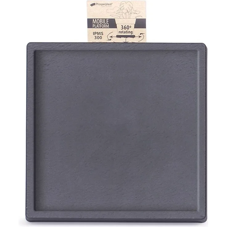 Mobile Plattform für Blumentopf mit Rädern MOBILE SAUCER SQUARE, Abmessungen (mm) 292 x 292 x 57, Farbe Anthrazit