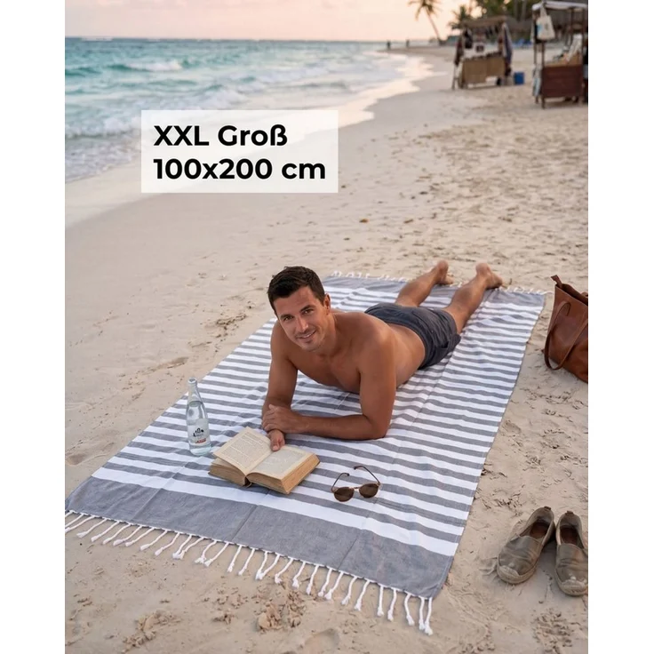 furora HOLIDAY Badetuch Saunahandtuch 100x200 cm Frottier - Badetuch XXL Strandhandtuch Groß, Frottee und Badetuch zugleich aus 100% Baumwolle in brillanten Farben – Bild 3