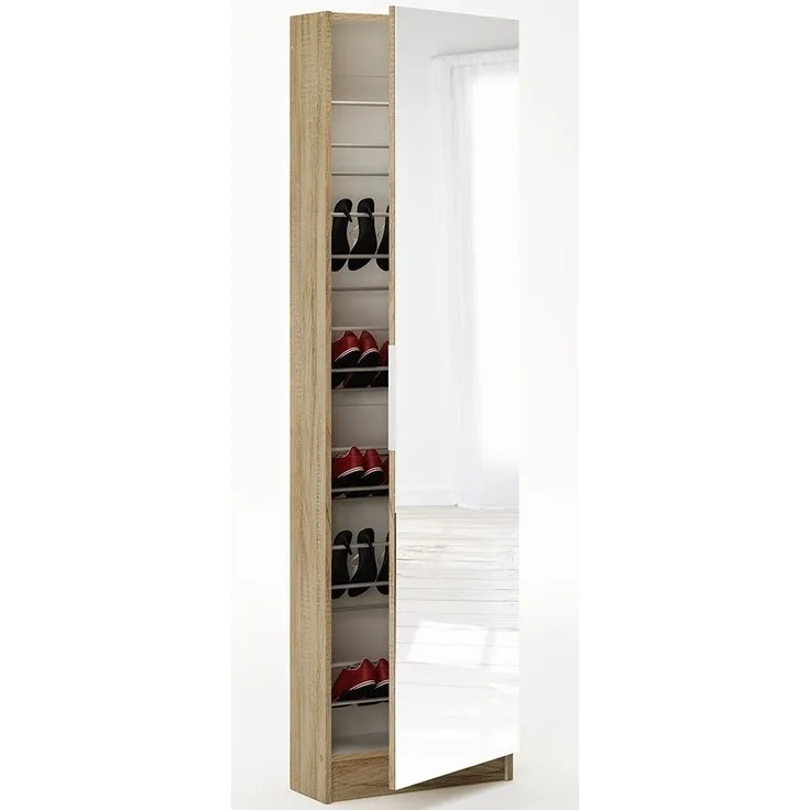 Schuhschrank >Goswin< in Sonoma Eiche - 50x180,5x20cm (BxHxT)