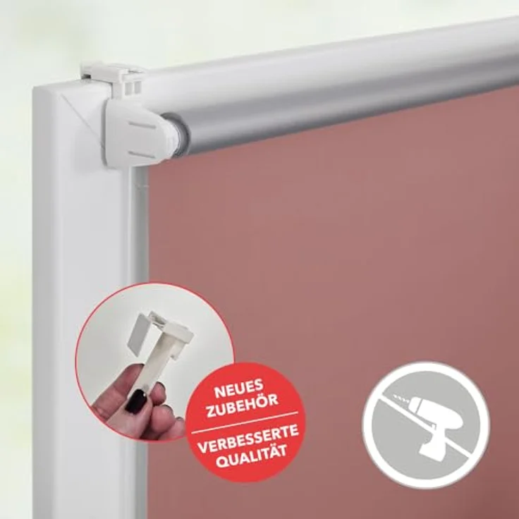 Lichtblick Thermo-Rollo Vancouver Altrosa Verdunkelnd & Thermofunktion; Klemm- und schraubbar; Energiesparend, 150x60 cm (LxB) – Bild 5
