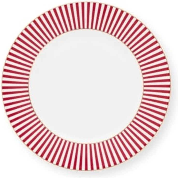 PiP Studio Frühstücksteller Dessertteller Royal Stripes Dark Pink (17 cm) – Bild 1
