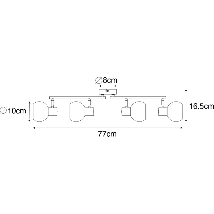 Qazqa LED Aufbaustrahler Vidro, ohne Leuchtmittel, E14, Grün, Art Deco, Stahl, 4-flammig – Bild 3