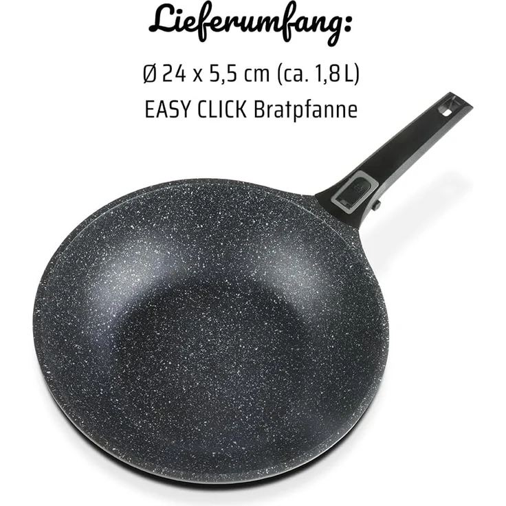 GSW Bratpfanne Easy Click, Aluminiumguss (1-tlg), abnehmbarer Griff, Induktion – Bild 7