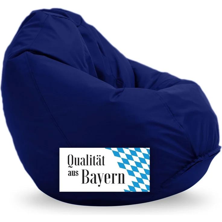 Bruni Sitzsack Classico L in Königsblau – XL Sitzsack mit Innensack zum Lesen, Abnehmbarer Bezug, lebensmittelechte EPS-Perlen als Bean-Bag-Füllung aus Deutschland