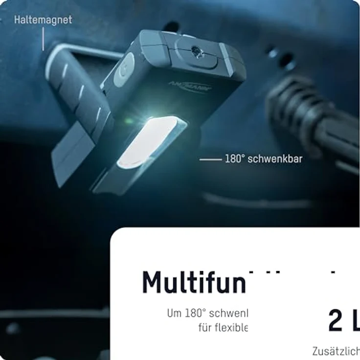 ANSMANN AG LED Arbeitsleuchte Inspektionsleuchte 10W SMD-LED bis zu 500 lm, inkl. Notfallfunktion, LED – Bild 4
