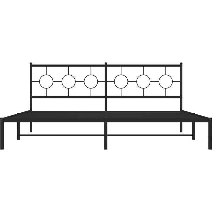 Doppelbett, Bettgestell Modernen mit Kopfteil Metall Schwarz 193x203 cm d628e – Bild 5
