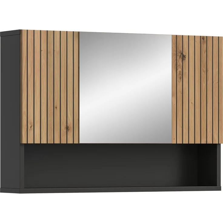Spiegelschrank B/H/T: 80x55x17 cm in Basalt Nachbildung und --