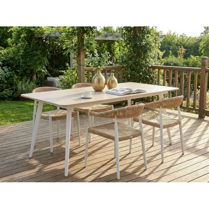 Beliani 'RODALLO' Gartentisch, Stein Travertinoptik, 90x160x75 cm – Bild 2