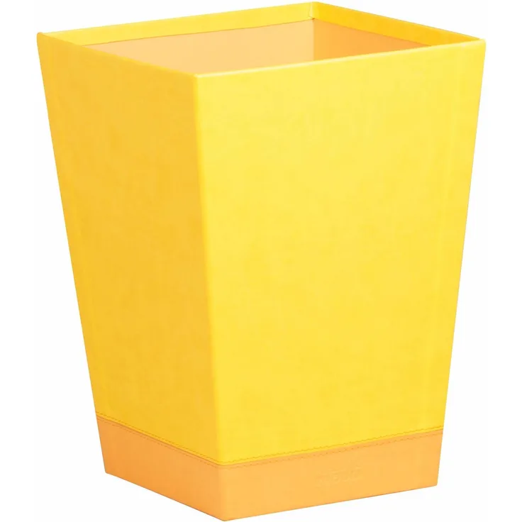 Rhodia 318926C Papierkorb (24 x 24 x 32 cm, praktisch und strapazierfähig, Kunstleder, elegant, ideal für Ihr Büro) 1 Stück, gelb