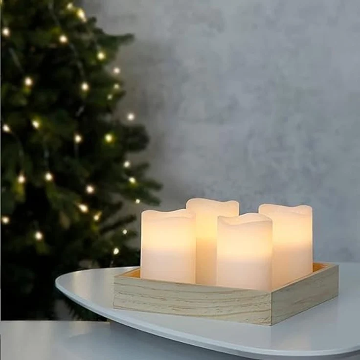 LED-Wachskerzen "May", 4er Set, weiss – Bild 6