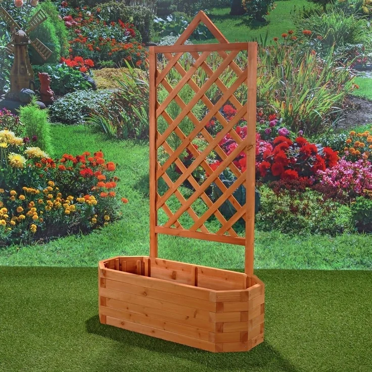 2xRosenbogen Pflanzkasten Rankgitter Rankhilfe Blumenkübel Blumen Kasten Holz – Bild 7