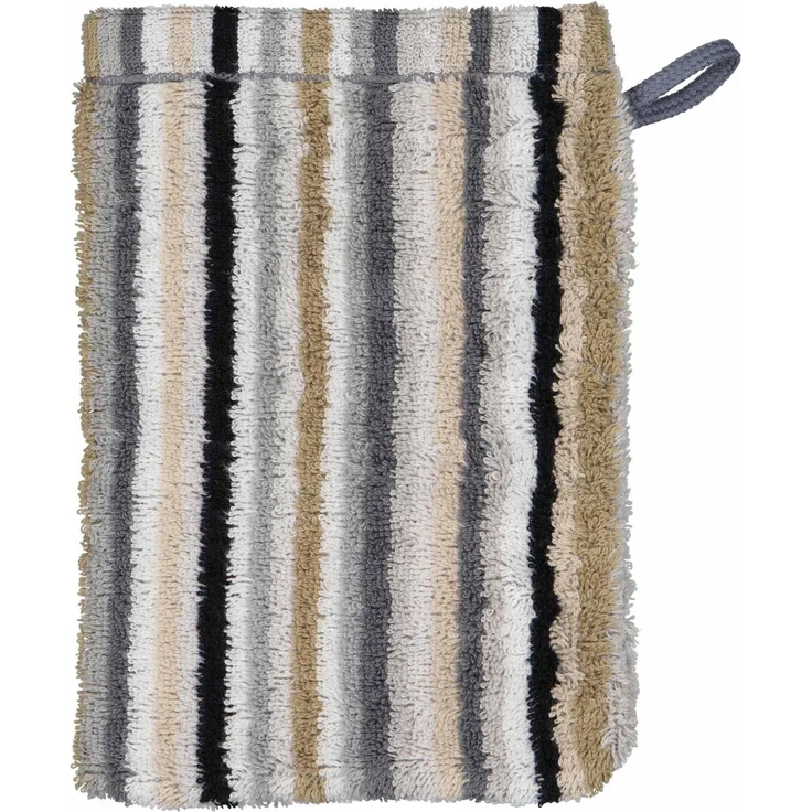 CAWÖ Waschhandschuh - C Life Style Stripes, Waschlappen, Walkfrottier Beige 16x22cm – Bild 1