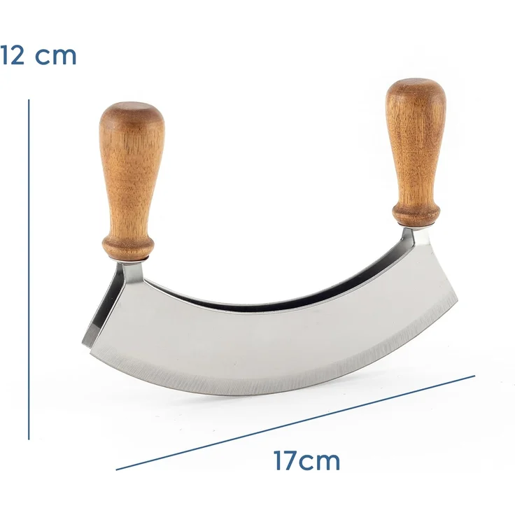 Hanseküche Wiegemesser Wiegemesser mit Brett – FSC®-zertifiziert, Nachhaltig, Ergonomisch Geformt, Langlebig – Bild 3