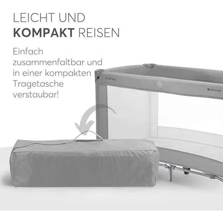 Kikkaboo Reisebett so gifted eine Ebene, weiche Matratzenauflage, Seiteneingang dunkelgrau – Bild 3