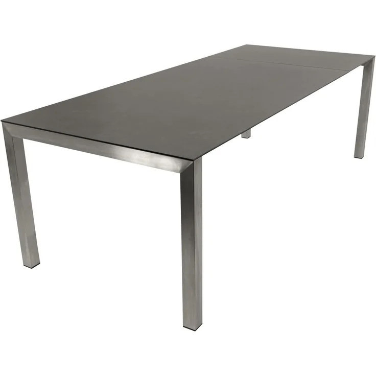 DEGAMO SYDNEY Garten-Ausziehtisch, Edelstahl + Glas, grau, 180/240x100cm – Bild 3
