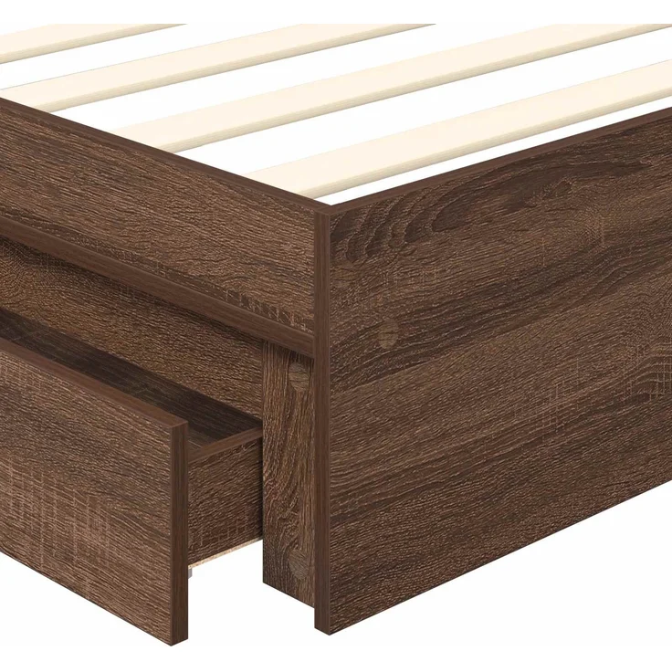 vidaXL Aufbewahrungsbett Braun Eichen-Optik 90 x 190 cm Holzwerkstoff 3411256 – Bild 10