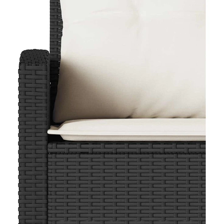 vidaXL L-förmiges Couchsofa mit Kissen Schwarzes Polyrattan 365415 – Bild 6
